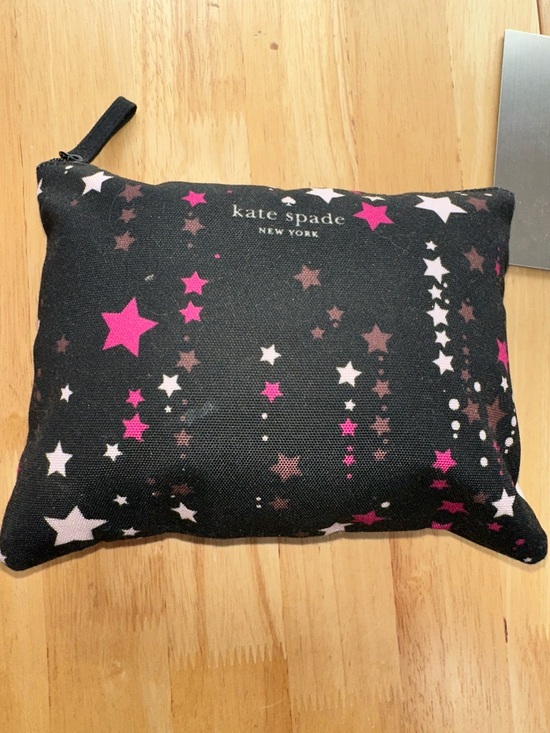 kate spade Handbags - kate spade Makeup Black Star-Print Zip Pouch with Pink & White Stars